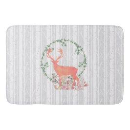 Tapete De Banheiro Rustic Reindeer Boho Watercolor