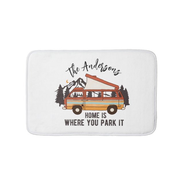 Tapete De Banheiro RV Camping Tent Trailer Home é onde você o estacio (frente)