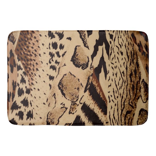 Tapete De Banheiro Safari Animal Print Bath Mat (Frente)