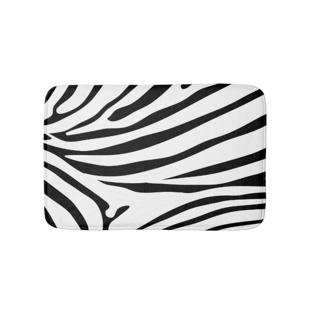 Tapete De Banheiro Safari de Zebra Preto e Branco (frente)