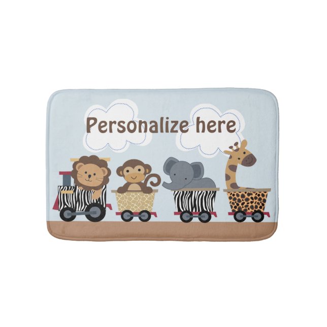 Tapete De Banheiro Safari Selgle Animal Train Kid (frente)