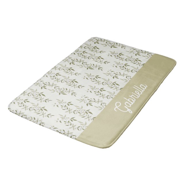 Tapete De Banheiro Sage Green French Country Olive Pattern Name (Angulado)