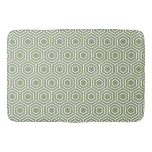 Tapete De Banheiro Sage Green Hexagon Honeycomb Padrão Geométrico