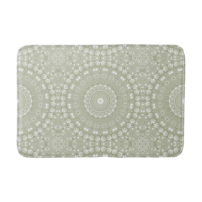 Tapete De Banheiro Sage Green Mandala Patterno (Frente)