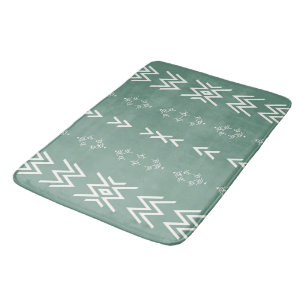 Tapete De Banheiro Sage Green Mud-Cloth