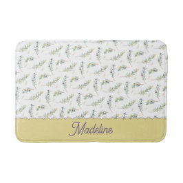 Tapete De Banheiro Sage Green Olive Branch Pattern Monogram