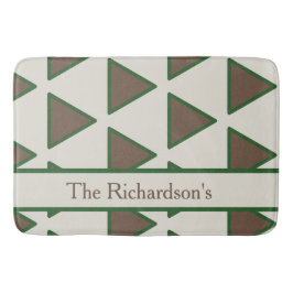 Tapete De Banheiro Sage Verde Personalizado Taupe Triângulo Moderno C