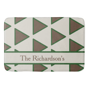 Tapete De Banheiro Sage Verde Personalizado Taupe Triângulo Moderno C