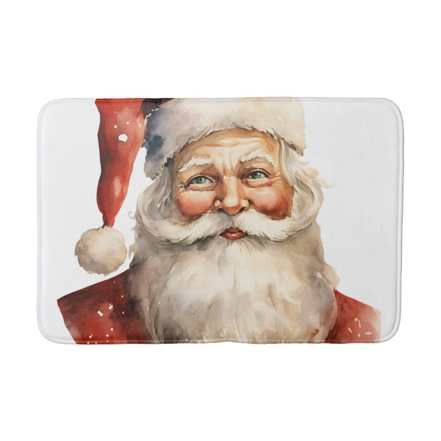 Tapete De Banheiro Santa Claus Retro Christmas (Frente)