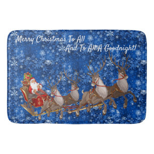 Tapete De Banheiro Santa Claus Sleigh Reindedo de Natal Bat