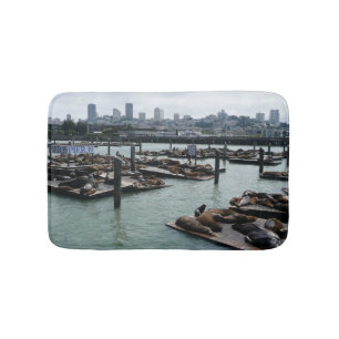 Tapete De Banheiro São Francisco e Pier 39 Sea Lions City Skyline