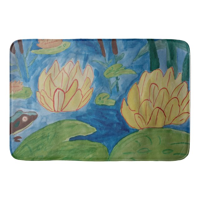 Tapete De Banheiro Sapo e Waterlily Bath Mat (Frente)