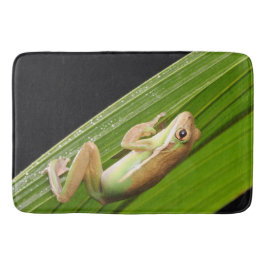 Tapete De Banheiro Sapo Pequeno Numa Folha