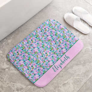 Tapete De Banheiro Sapos cor-de-rosa e verde Nome personalizado Girly