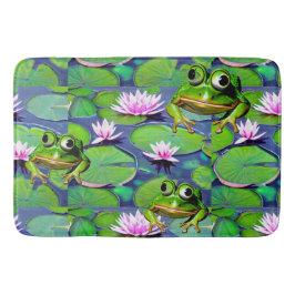 Tapete De Banheiro Sapos De Lotus E Lily Pad