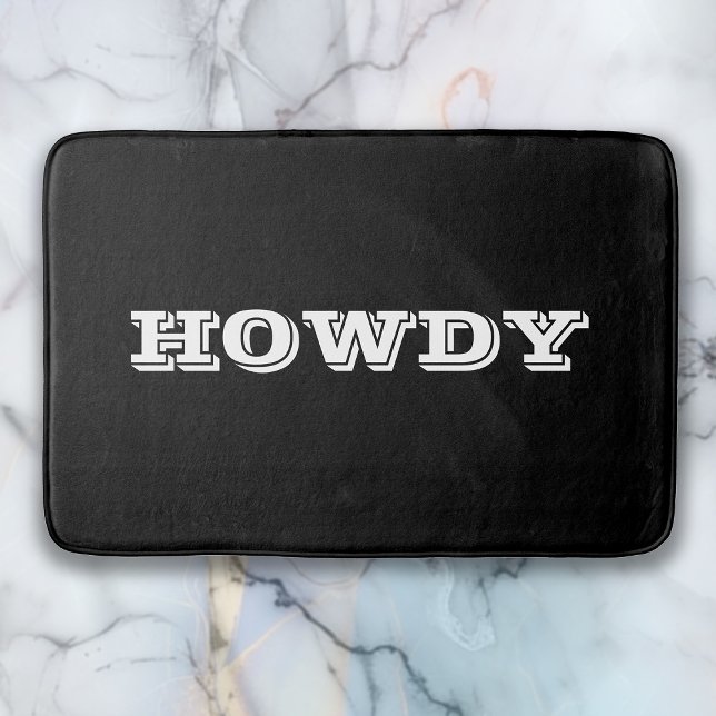 Tapete De Banheiro Saudação ou nome "Howdy", preto (Criador carregado)