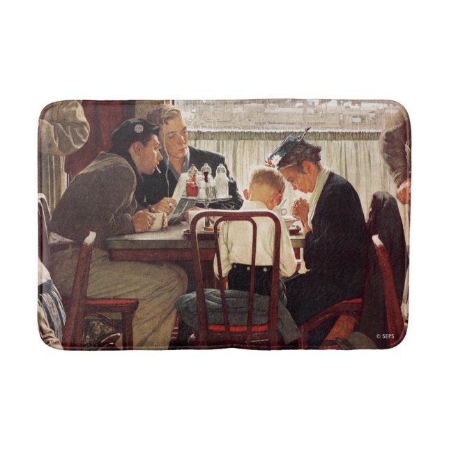 Tapete De Banheiro Say Grace por Norman Rockwell (Frente)