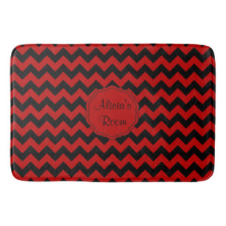 Tapete De Banheiro SC Chevron Bath Mat-Red-Black