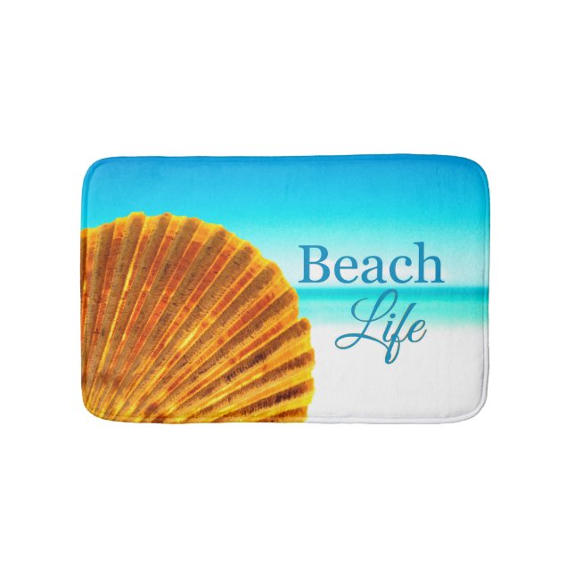 Tapete De Banheiro Scallol Sea Shell Beach Life (frente)