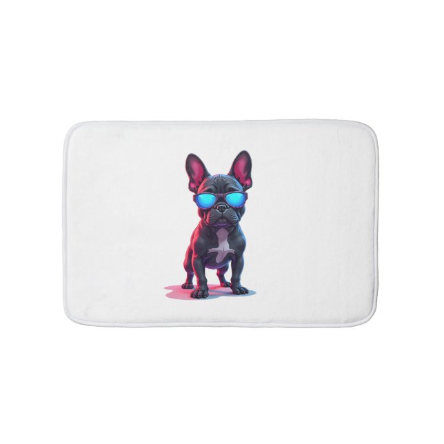 Tapete De Banheiro SciFi Bulldog Francês Vestindo óculos escuros Lega (frente)