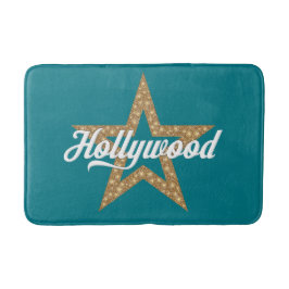Tapete De Banheiro Script Hollywood com Matriz de Banho de Estrela (T
