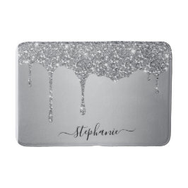 Tapete De Banheiro Script Personalizado Nome Silver Glitter Drives Lu