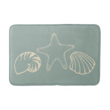 Sea Green Shells Bath Mat