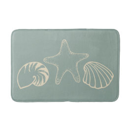 Tapete De Banheiro Sea Green Shells Bath Mat