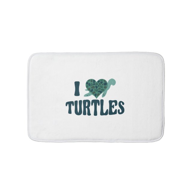 Tapete De Banheiro Sea Turtle Tortoise Heart Eu Amo (frente)