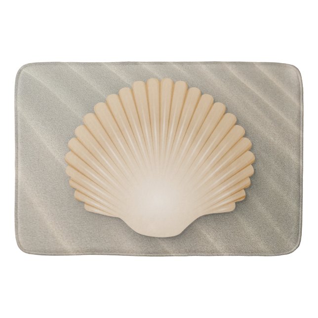 Tapete De Banheiro Seashell & dunas Scalloped praia de Sandy (Frente)