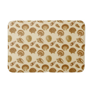 Tapete De Banheiro Seashells - Brown em um fundo bege