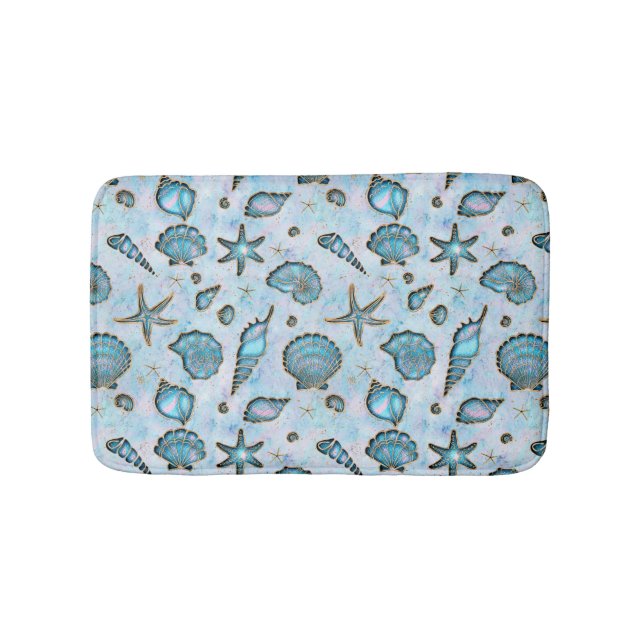 Tapete De Banheiro Seashells Starfish Watercolor Opal ID782 (frente)