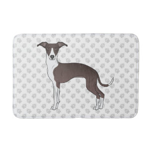Tapete De Banheiro Selo E Greyhound Italiano Branco Com Padrão De Pat