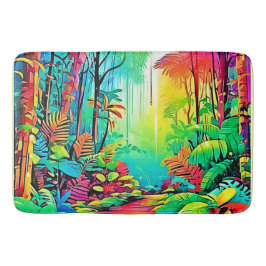 Tapete De Banheiro Selva Arco-Íris: Sonho Vivo