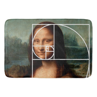 Tapete De Banheiro Sequência Fibonacci Leonardo da Vinci Mona Lisa