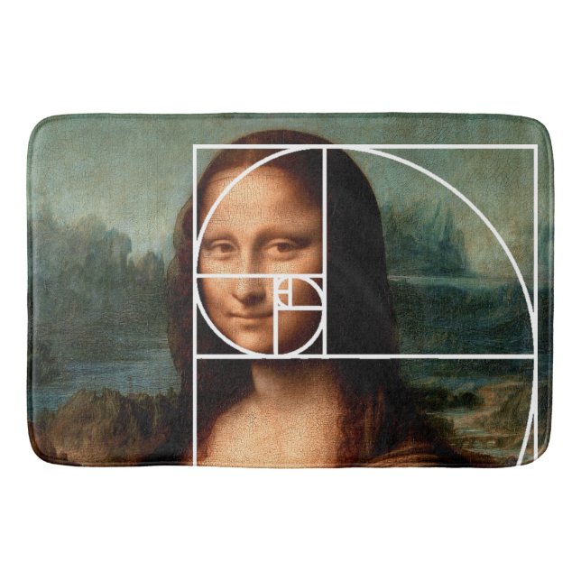 Tapete De Banheiro Sequência Fibonacci Leonardo da Vinci Mona Lisa (Frente)