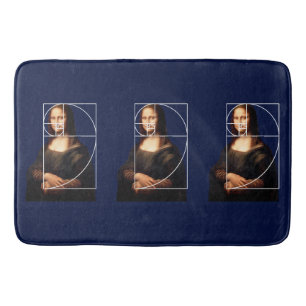 Tapete De Banheiro Sequência Fibonacci Leonardo da Vinci Mona Lisa