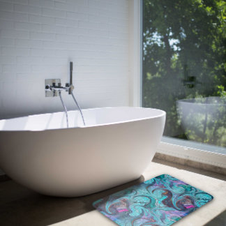 Tapete De Banheiro Sereia Abstrato mosaica colorida ou escalas de dra