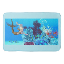 Tapete De Banheiro Sereia de Recife de ouro