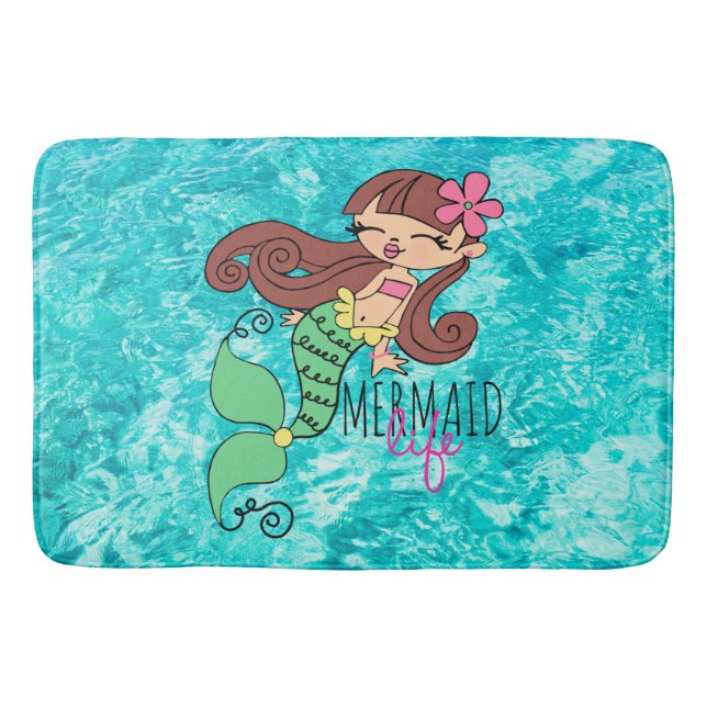 Tapete De Banheiro Sereia Life Bath Mat (Frente)