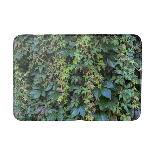 Tapete De Banheiro Serene Green Ivy Wall Prendendo Folhas de Plantas  (Frente)