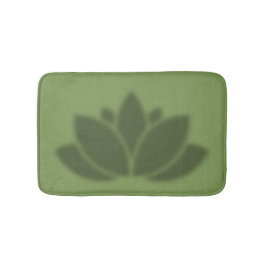 Tapete De Banheiro Serene Green Lotus Flower Shadow Yoga