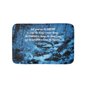 Tapete De Banheiro Serenity Prayer Blue Fluindo Inspiração