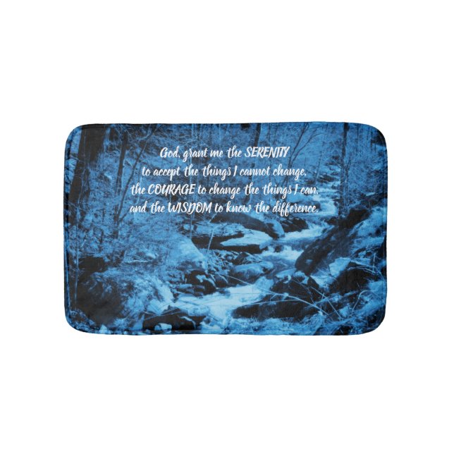 Tapete De Banheiro Serenity Prayer Blue Fluindo Inspiração  (frente)