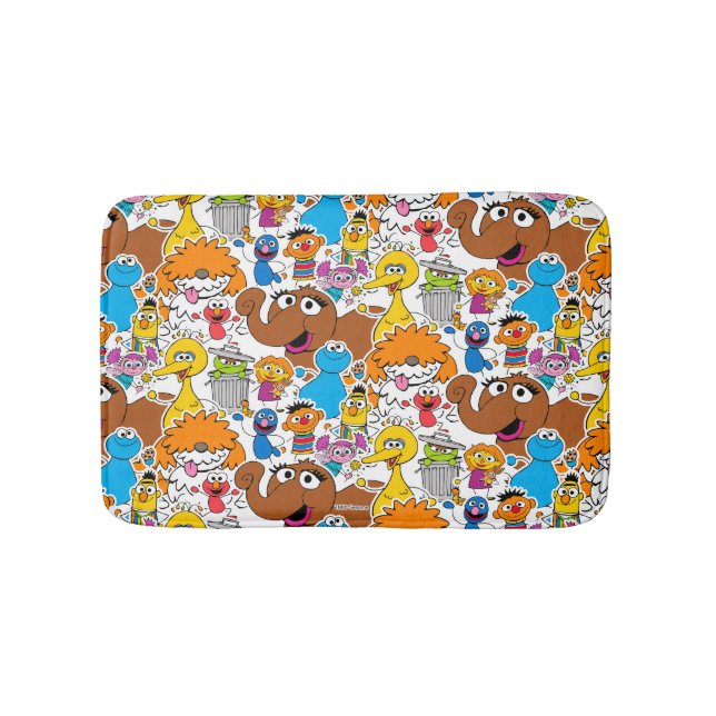 Tapete De Banheiro Sesame Street Pals Doodley Patterno (frente)