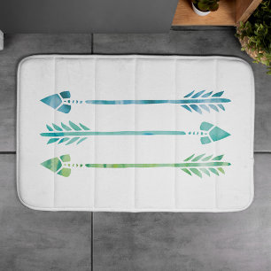 Tapete De Banheiro Setas Aqua e Aqua Verde