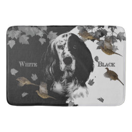 Tapete De Banheiro Setor inglês preto e branco