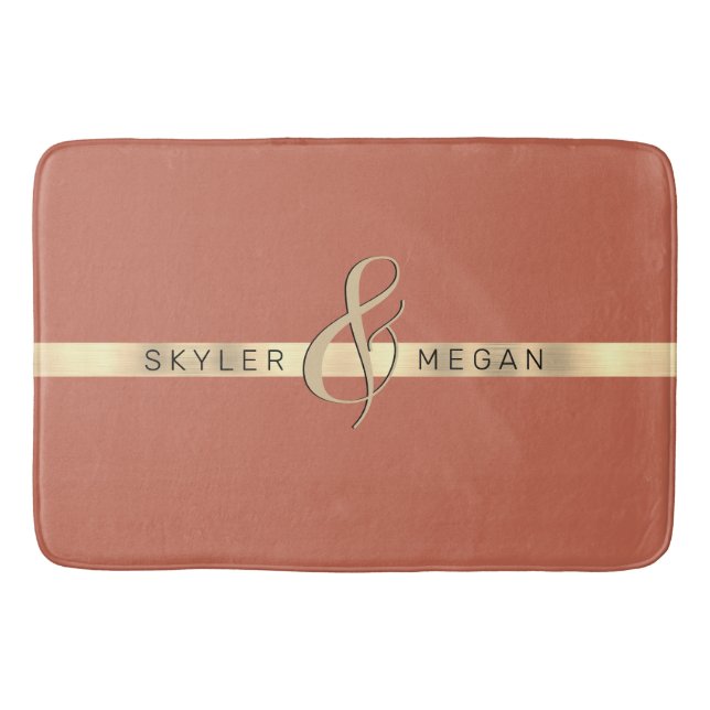 Tapete De Banheiro Seus nomes, Dourada faixa de cobre (Frente)