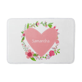 Tapete De Banheiro Seus nomes em esteiras de banho do coração