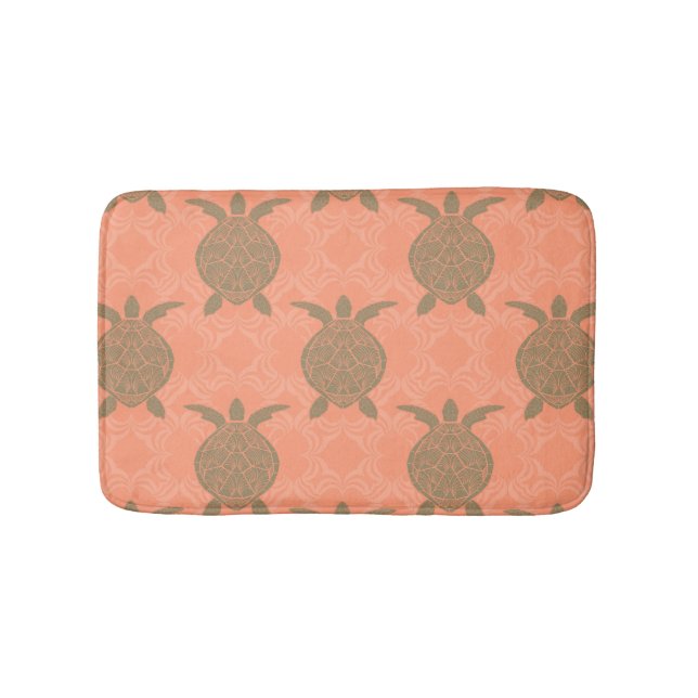 Tapete De Banheiro Shell Pink Sea Turtle Mat (frente)